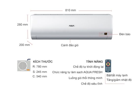 Máy lạnh AQUA Inverter 1 HP AQA-KCRV10WNH