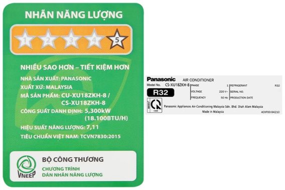 Máy lạnh Panasonic Inverter 2HP CU/CS-XU18ZKH-8