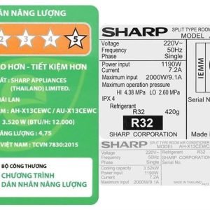 Máy lạnh Sharp Inverter 1.5HP AH-X13CEW-C