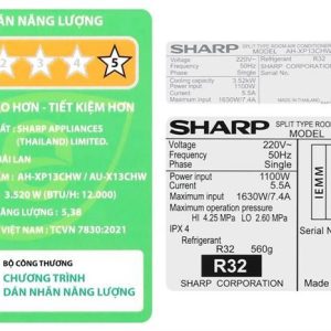 Máy lạnh Sharp Inverter 1.5HP AH-XP13CHW