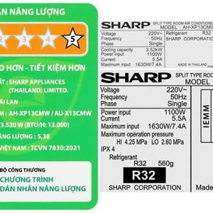 Máy lạnh Sharp Inverter 1.5HP AH-XP13CMW