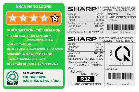 Máy lạnh Sharp Inverter 2.5HP AH-XP24CMW