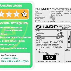 Máy lạnh Sharp Inverter 2HP AH-XP18CHW