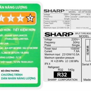 Máy lạnh Sharp Inverter 2HP AH-XP18CMW